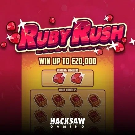 Ruby Rush game by Hacksaw Gaming – logo hosted on Betico Casino
